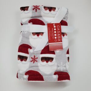 Casaba Christmas Hand Towels 100% Cotton Set Of TWO Santa Around The World